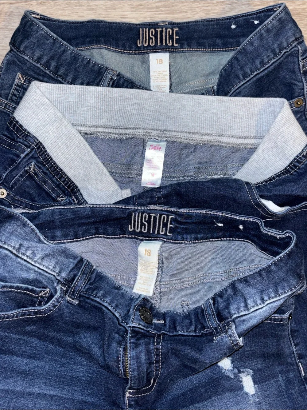 Girls Justice Cuffed Stretch Denim Shorts size 18